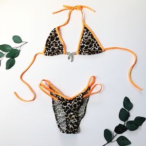 Scrunch Bottom Leopard Print Bikini